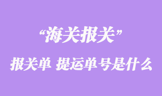 進(jìn)出口貨物報(bào)關(guān)單“提運(yùn)單號(hào)”是什么
