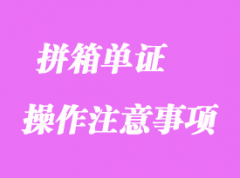 拼箱單證操作需要注意哪些事項(xiàng)